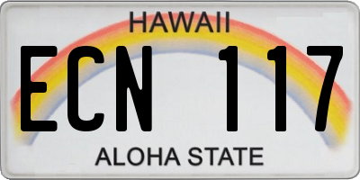 HI license plate ECN117