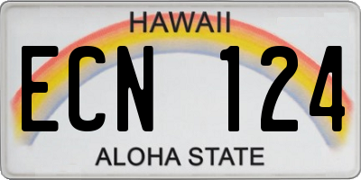 HI license plate ECN124