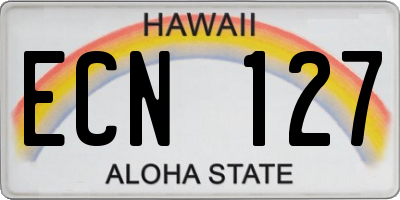 HI license plate ECN127