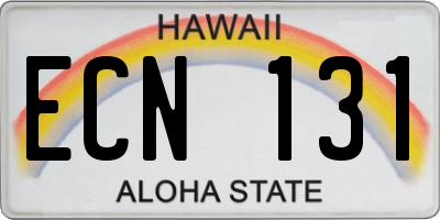 HI license plate ECN131