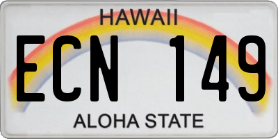 HI license plate ECN149