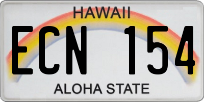 HI license plate ECN154