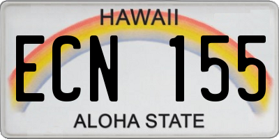 HI license plate ECN155