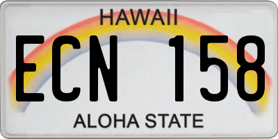 HI license plate ECN158