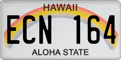HI license plate ECN164