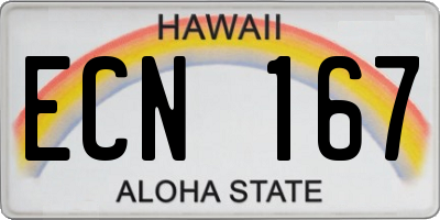 HI license plate ECN167
