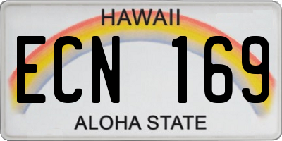 HI license plate ECN169