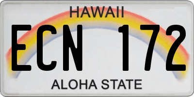 HI license plate ECN172