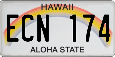 HI license plate ECN174