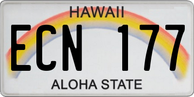 HI license plate ECN177