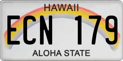 HI license plate ECN179