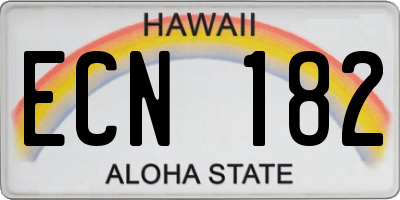 HI license plate ECN182