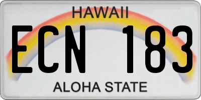 HI license plate ECN183