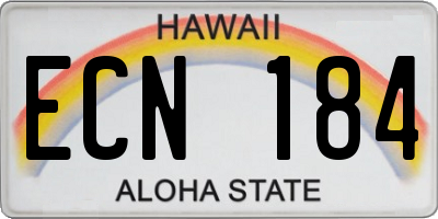 HI license plate ECN184