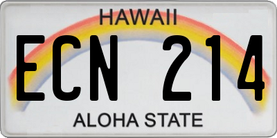 HI license plate ECN214