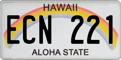 HI license plate ECN221