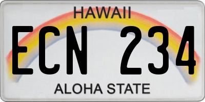 HI license plate ECN234