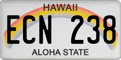 HI license plate ECN238