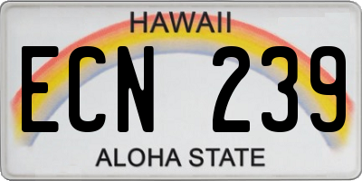 HI license plate ECN239