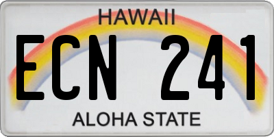 HI license plate ECN241