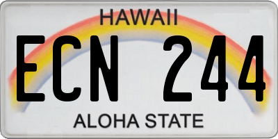 HI license plate ECN244