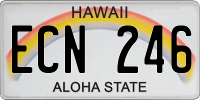 HI license plate ECN246