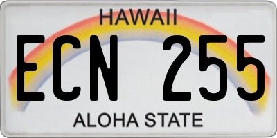 HI license plate ECN255