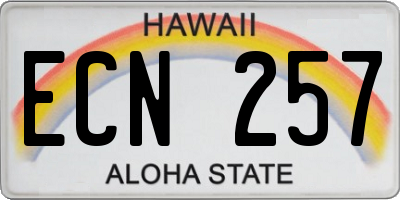HI license plate ECN257