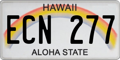 HI license plate ECN277
