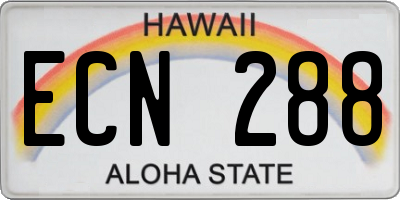 HI license plate ECN288