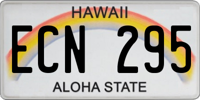 HI license plate ECN295