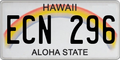 HI license plate ECN296