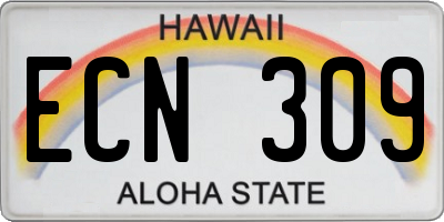 HI license plate ECN309