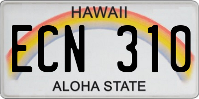 HI license plate ECN310