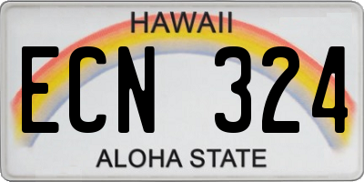 HI license plate ECN324