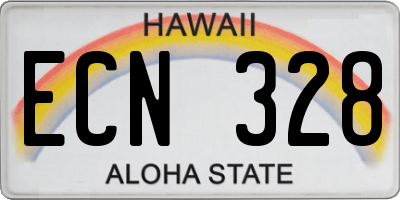 HI license plate ECN328