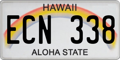 HI license plate ECN338