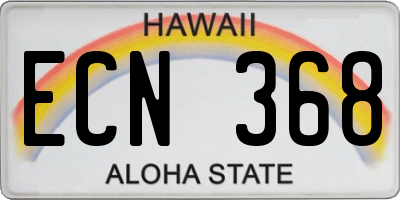 HI license plate ECN368
