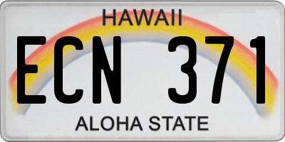 HI license plate ECN371
