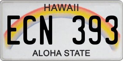 HI license plate ECN393