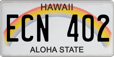 HI license plate ECN402