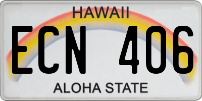 HI license plate ECN406