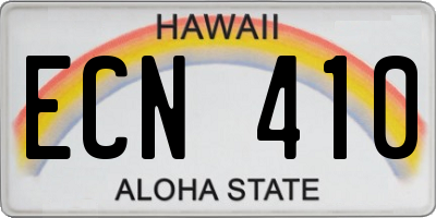HI license plate ECN410