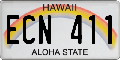 HI license plate ECN411