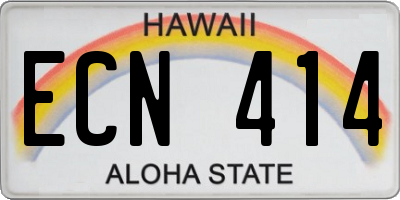 HI license plate ECN414