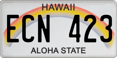 HI license plate ECN423