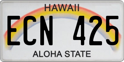 HI license plate ECN425