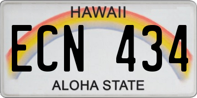 HI license plate ECN434