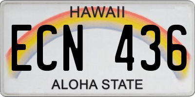 HI license plate ECN436
