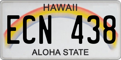 HI license plate ECN438